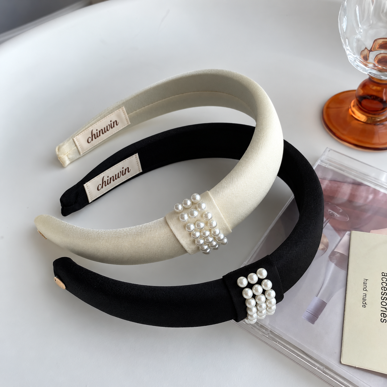 Pearl finish acetate headband